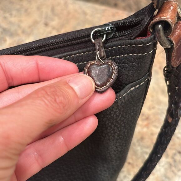 Brighton woman's leather purse. The leather are brown and black - Picture 14 of 16